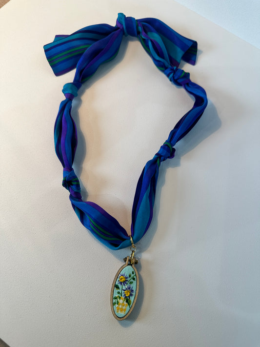 Two Asters Scarf Necklace